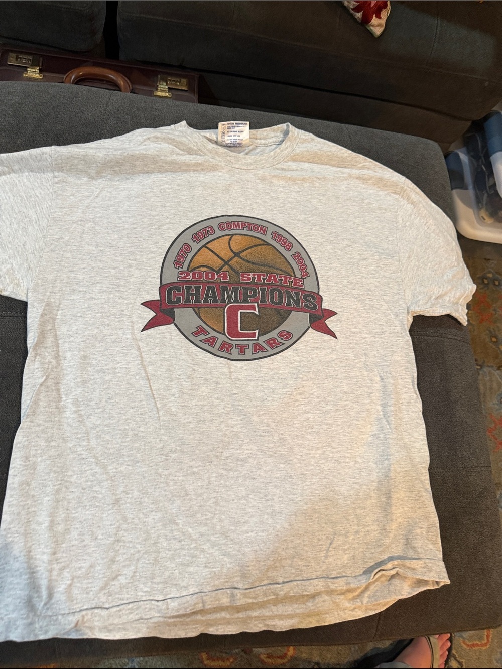 2004 Compton College Men’s State Champions Gray T-Shirt. Vintage. 100% Cotton.